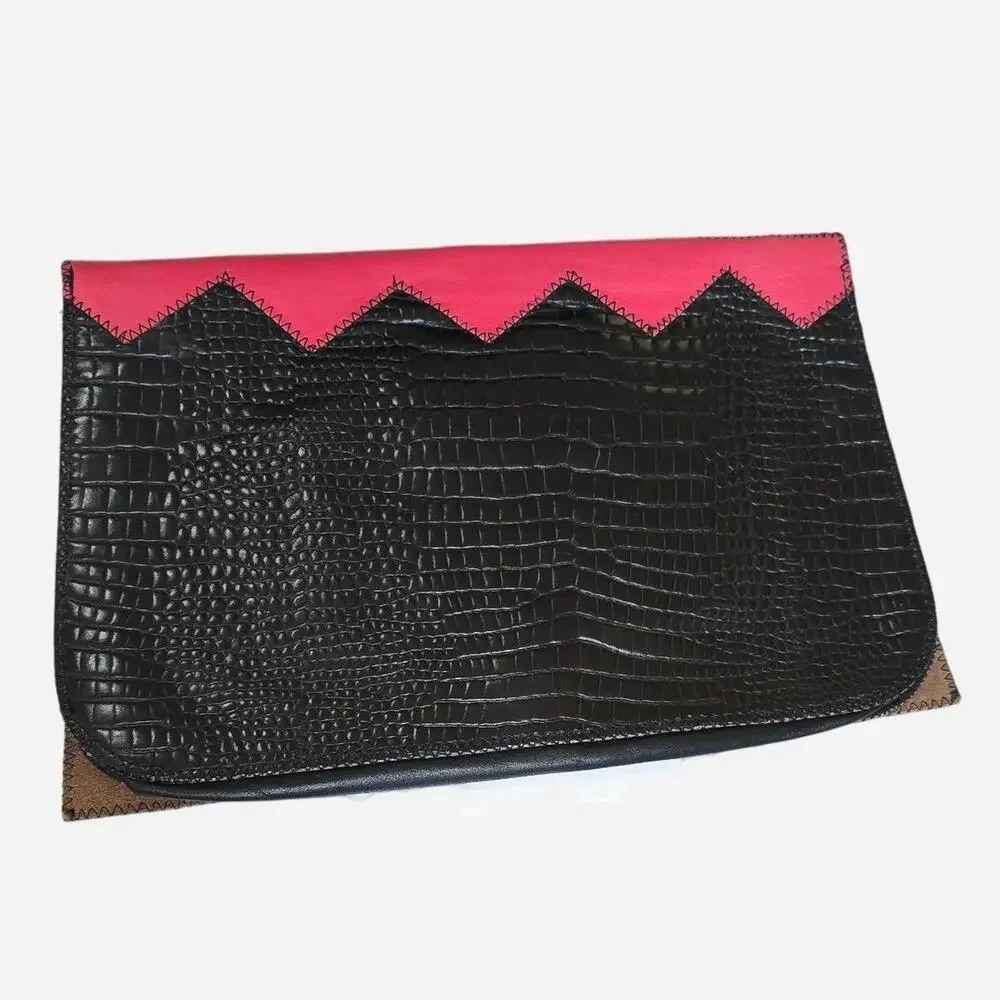Rare 80s Furst & Mooney Exotic Patchwork Envelope Clutch